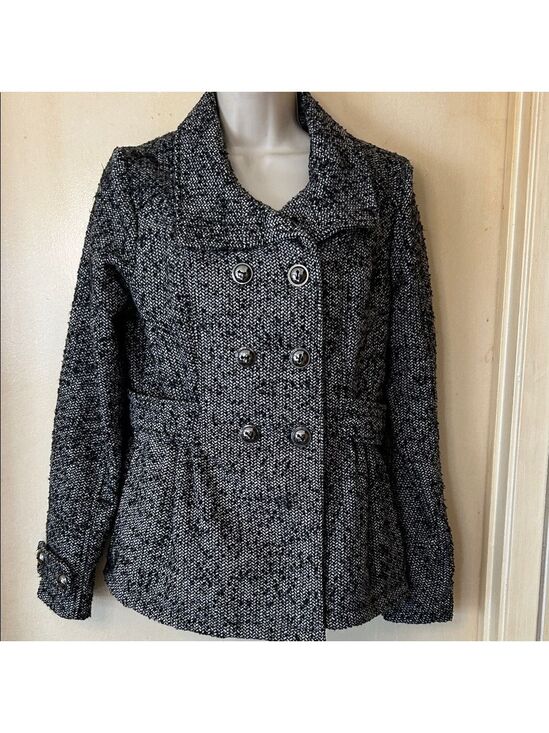 Pink Envelope Jackets & Blazers - Pink Envelope Black and WhiteTweed Pea Coat size M